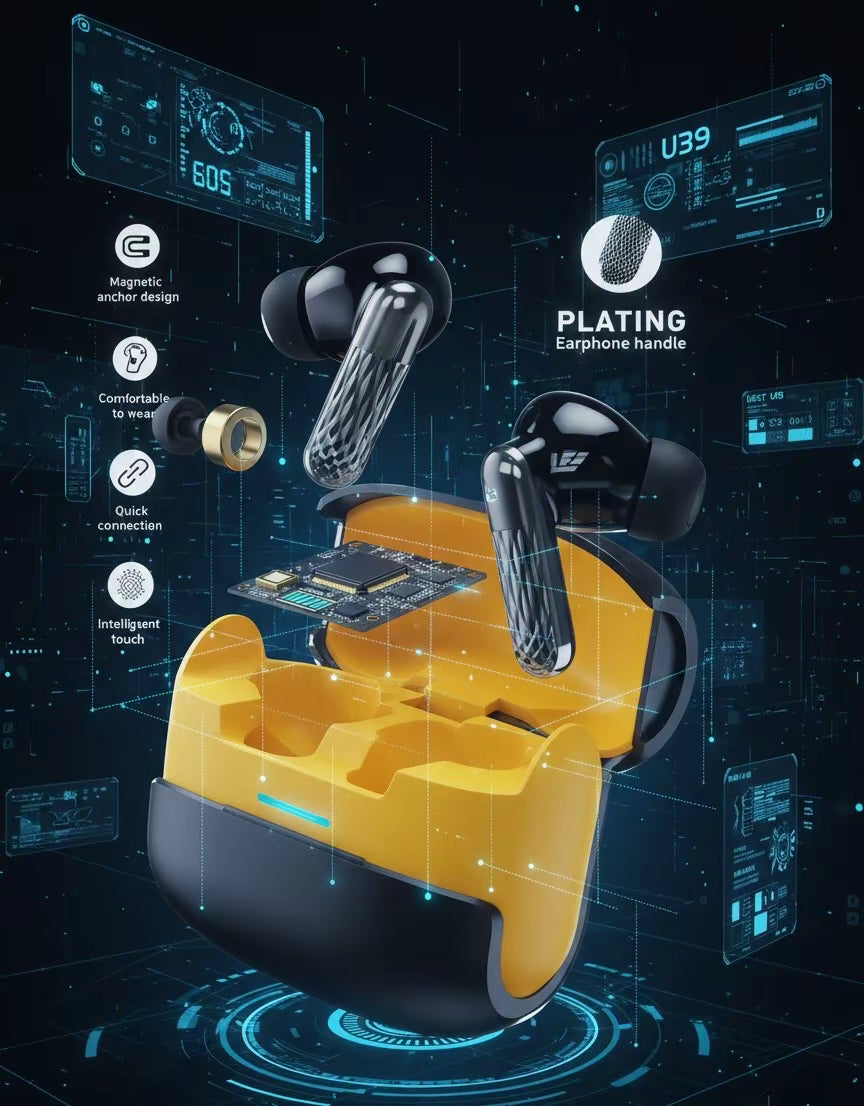 Next-Gen U39 Earbuds – Style Meets Performance (Premium Metallic Texture)