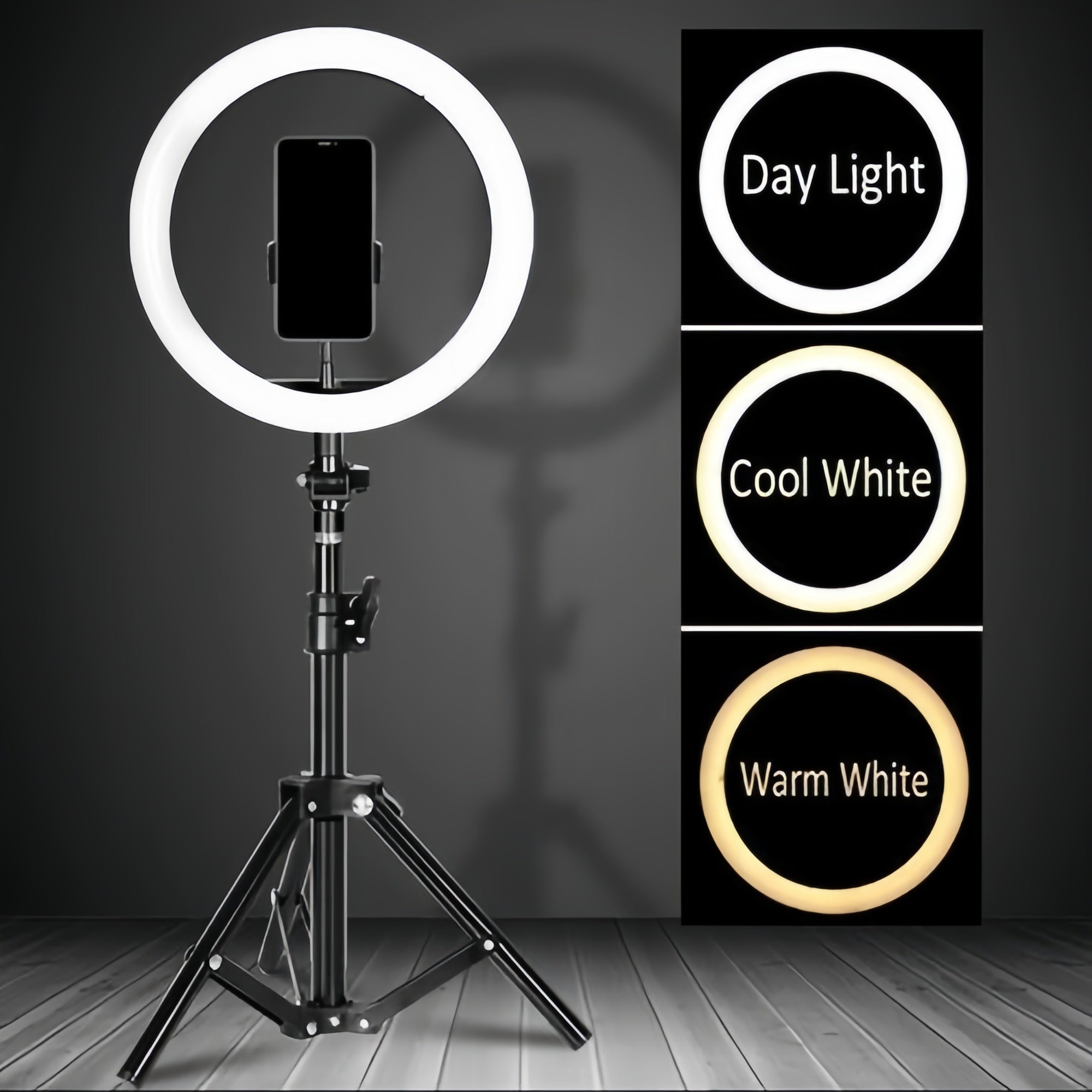 Professional 10" Selfie Ring Light with 3 Color Modes & Adjustable 7-Foot Stand for Vlogging/Live Stream